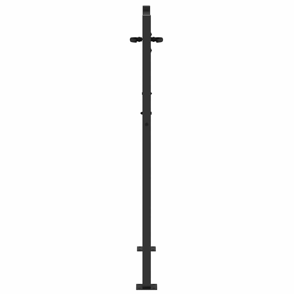 Hageport med lås Svart 105 x 130 cm Pulverlakkert stål
