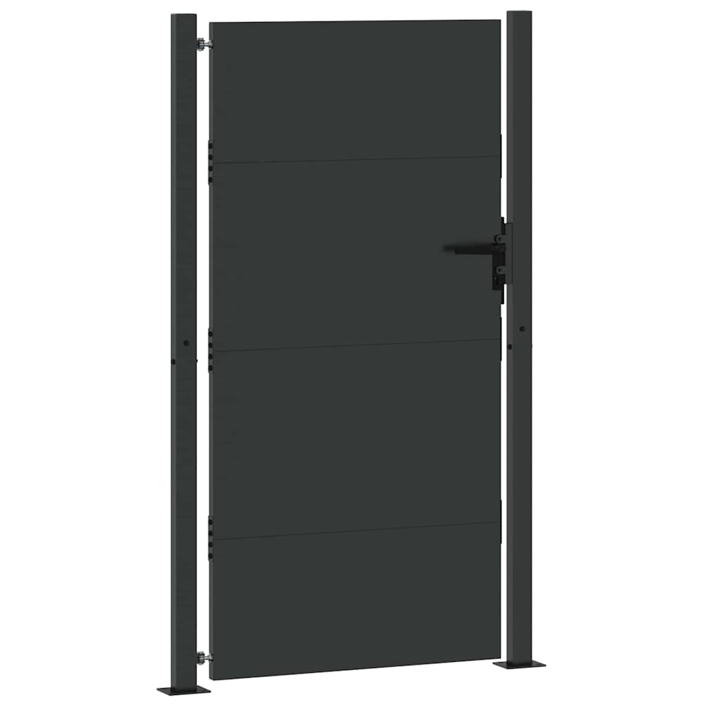 Hageport med lås Svart 110 x 180 cm Pulverlakkert stål