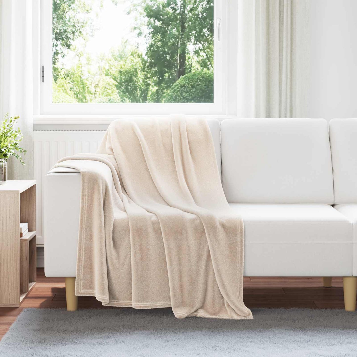 Kastteppe Beige 130 x 150 cm Fleece
