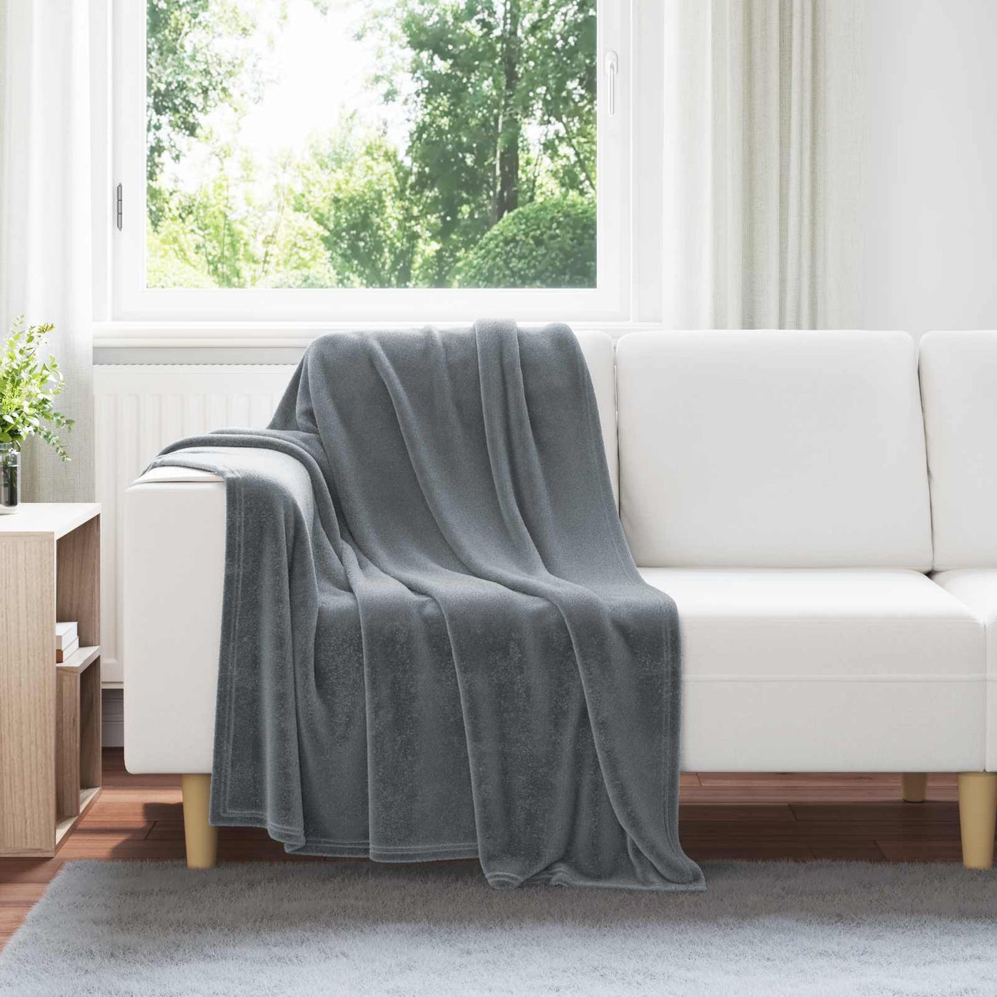 Kastteppe Mørkegrå 130 x 150 cm Fleece