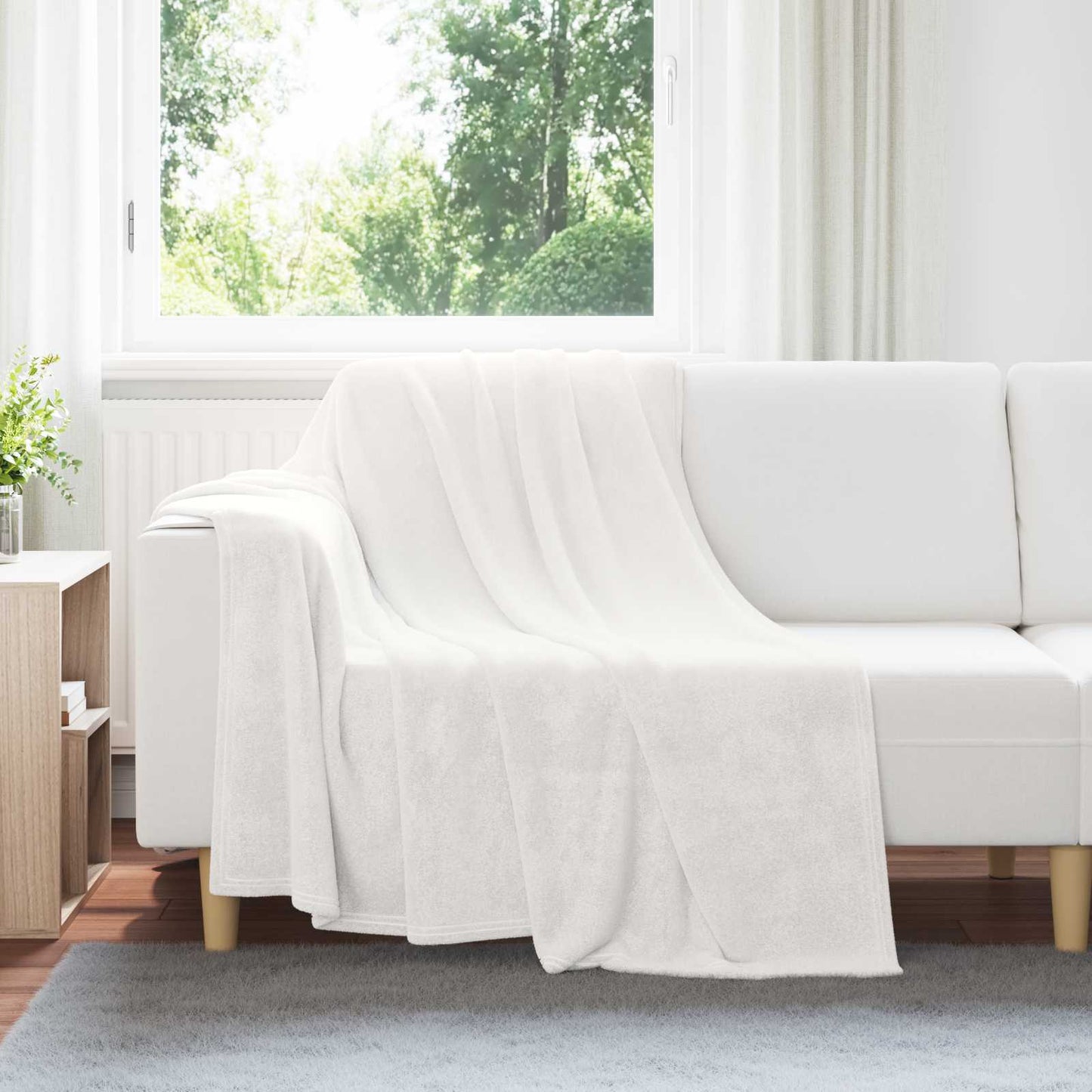 Kastteppe Hvit 150 x 200 cm Fleece