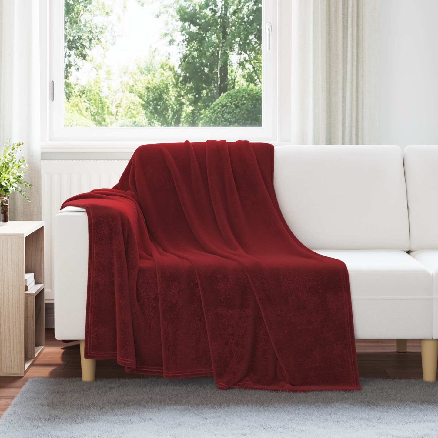 Kastteppe Bordeaux Rød 150 x 200 cm Fleece