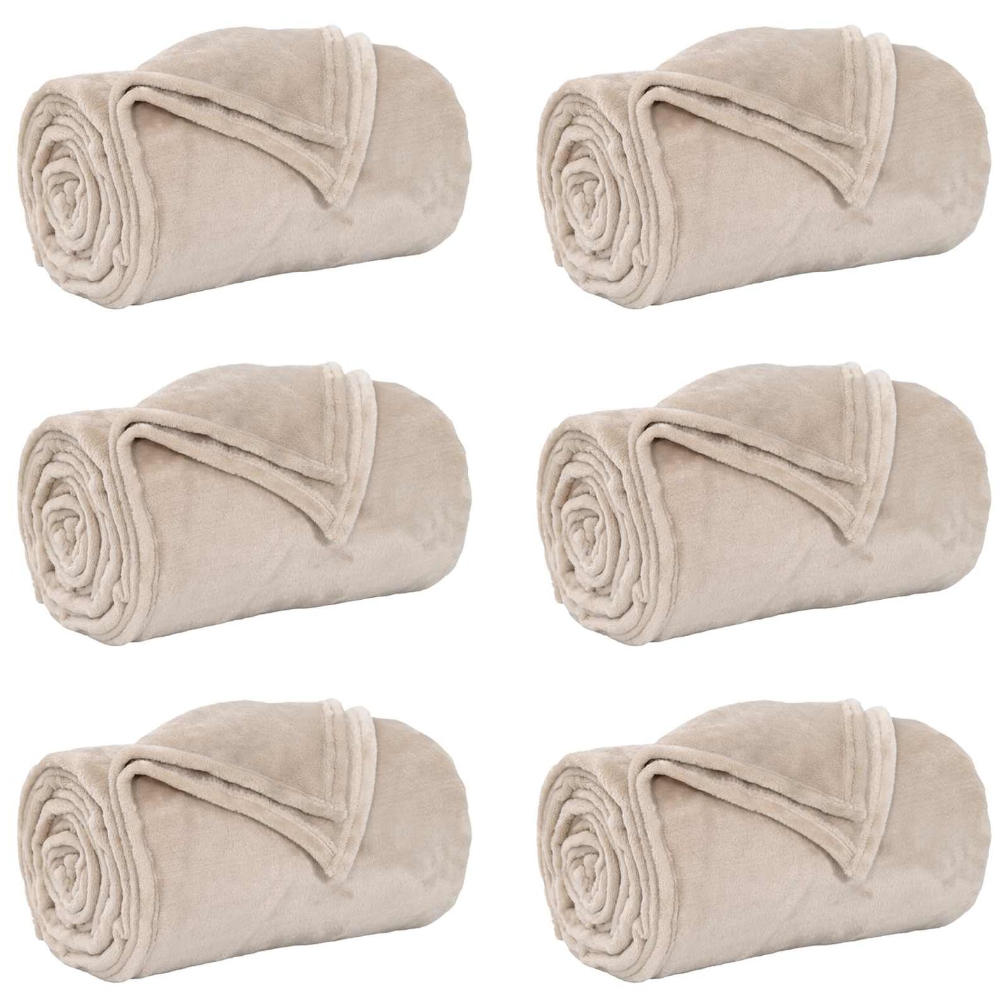 Kastepledd 6 pcs Beige 240 x 270 cm Fleece