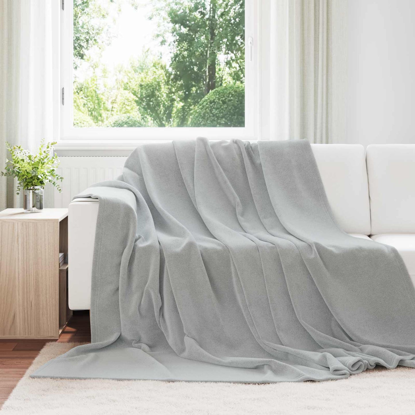 Kastepledd 6 pcs Grå 240 x 270 cm Fleece