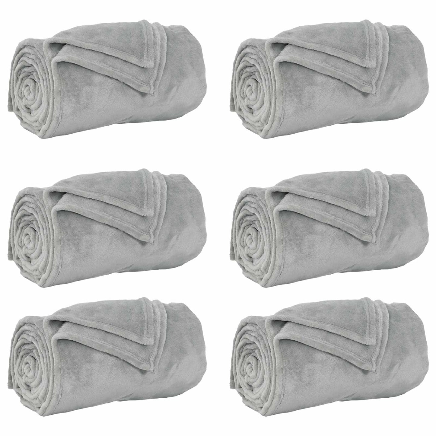 Kastepledd 6 pcs Grå 240 x 270 cm Fleece