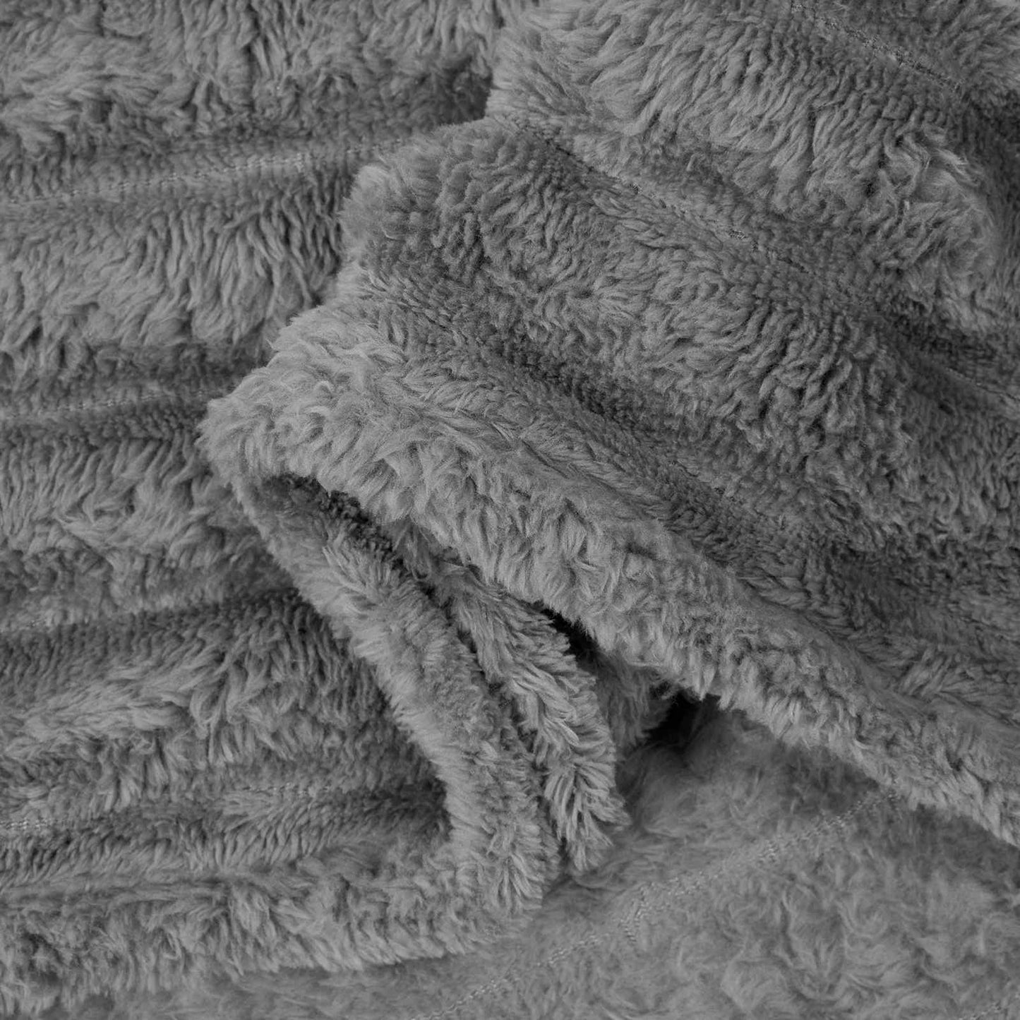 Kastteppe Mørkegrå 200 x 150 cm Fleece vidaXL