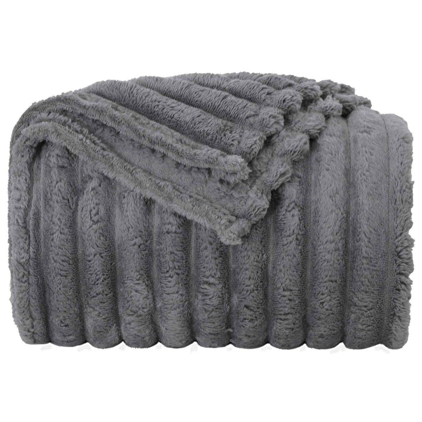 Kastteppe Mørkegrå 200 x 150 cm Fleece vidaXL