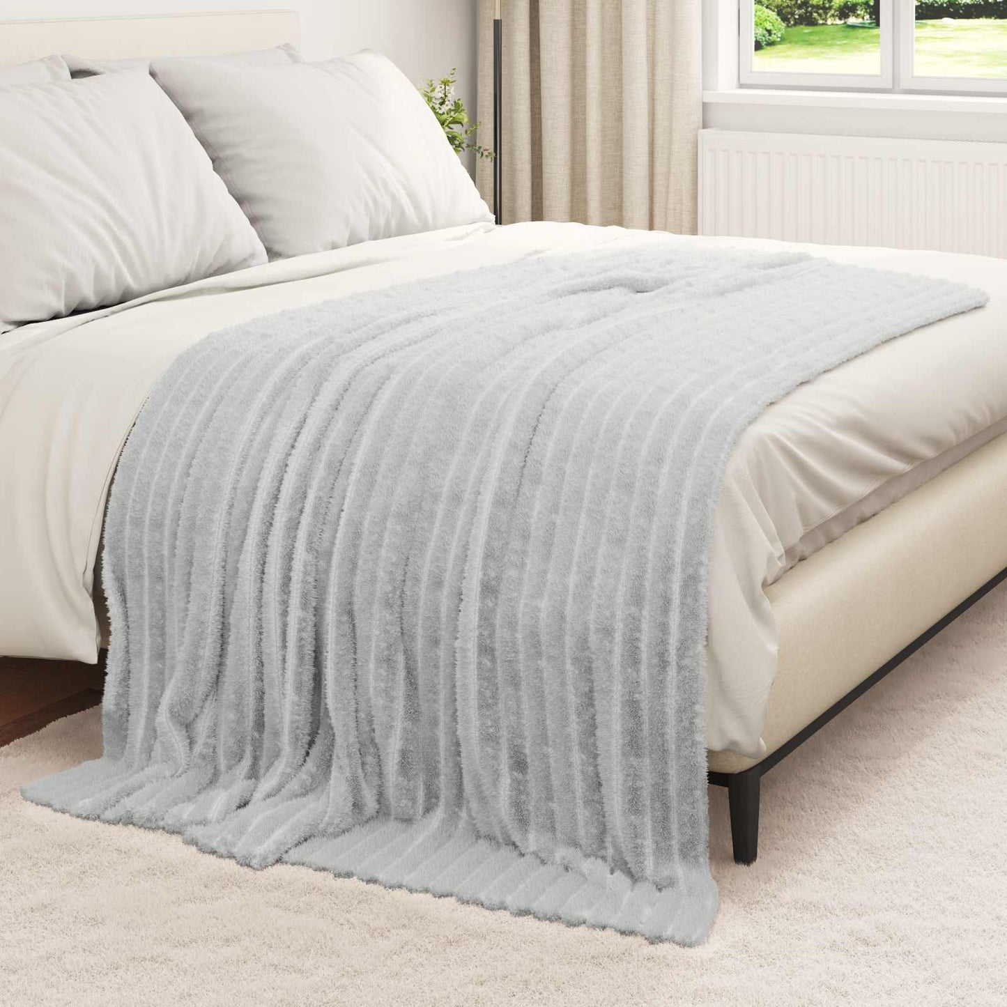 Kastteppe Grå 200 x 150 cm Fleece