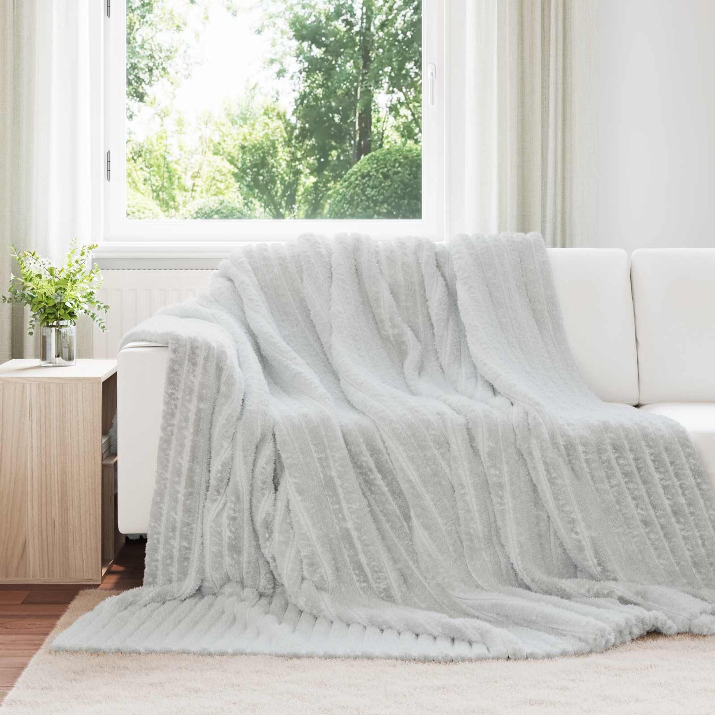 Kastteppe Grå 270 x 240 cm Fleece
