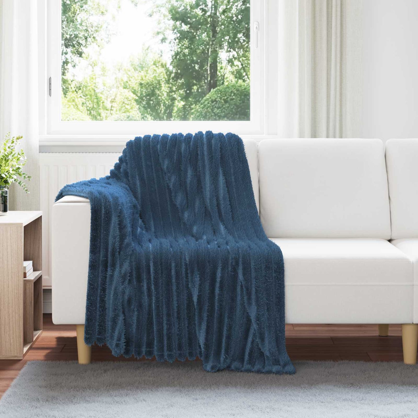 Kastteppe Marineblå 150 x 130 cm Fleece