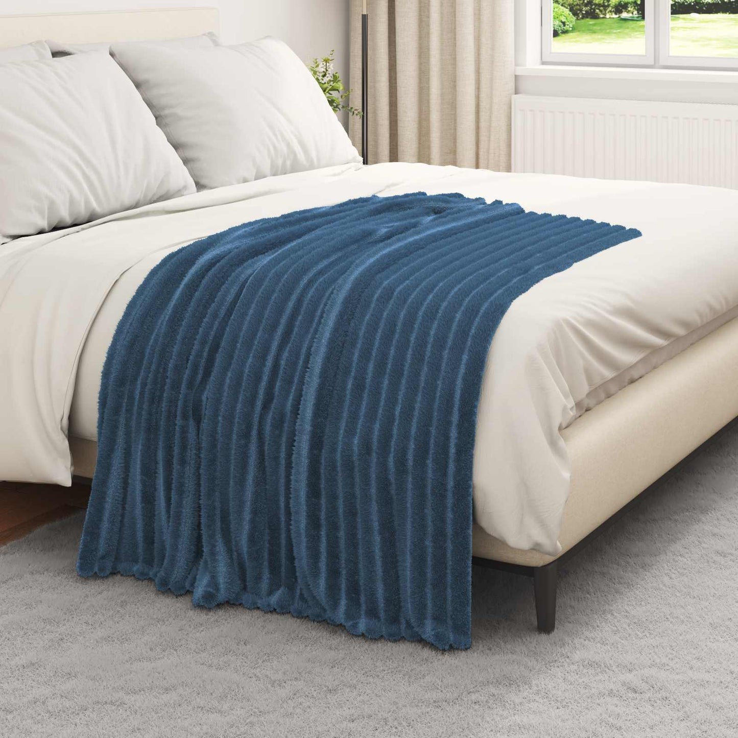 Kastteppe Marineblå 150 x 130 cm Fleece