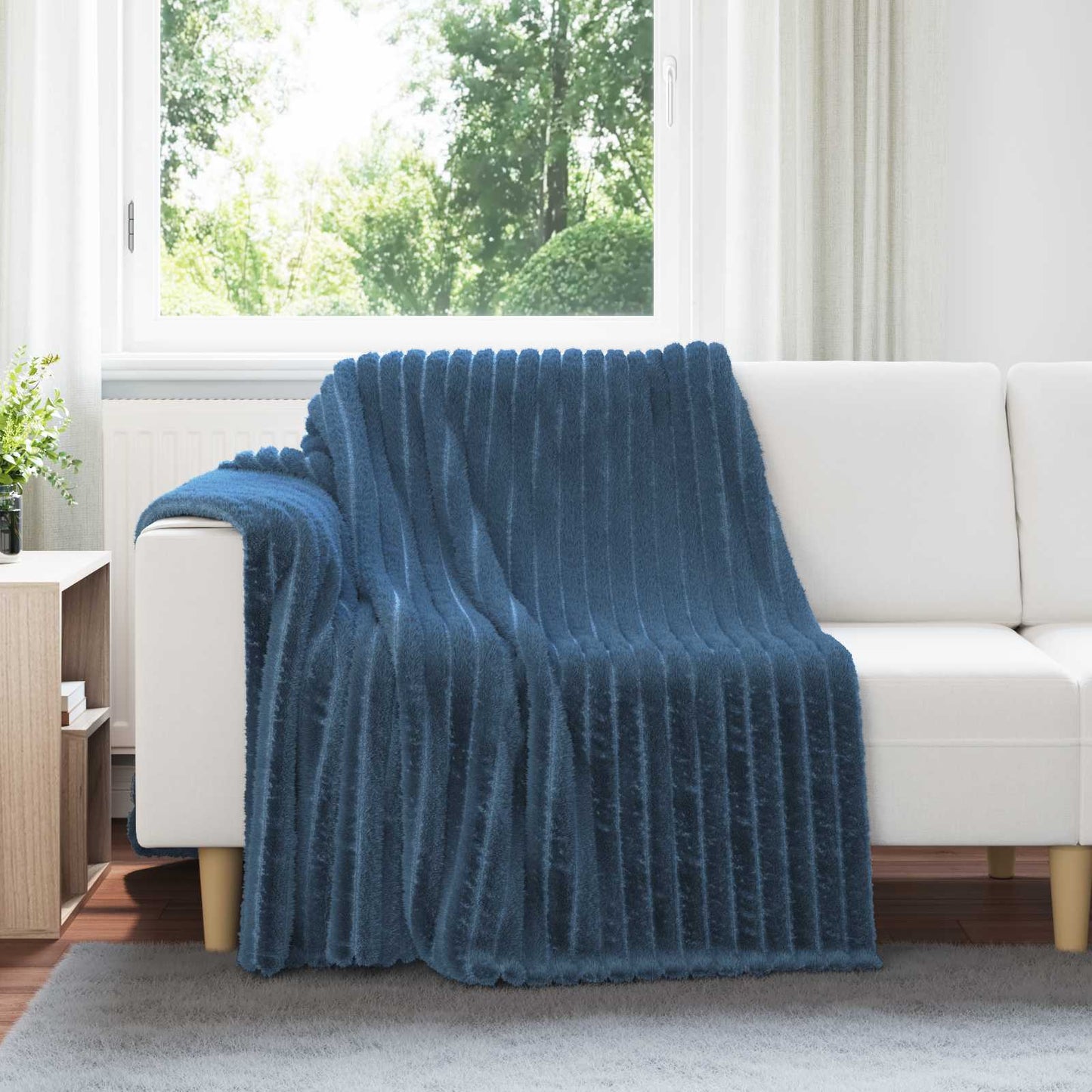 Kastteppe Marineblå 200 x 150 cm Fleece