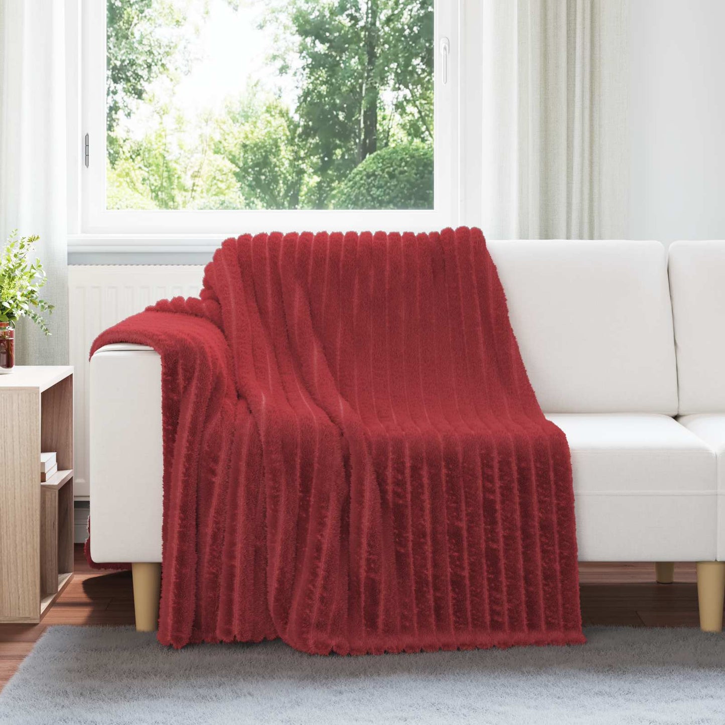 Kastteppe Bordeaux Rød 200 x 150 cm Fleece