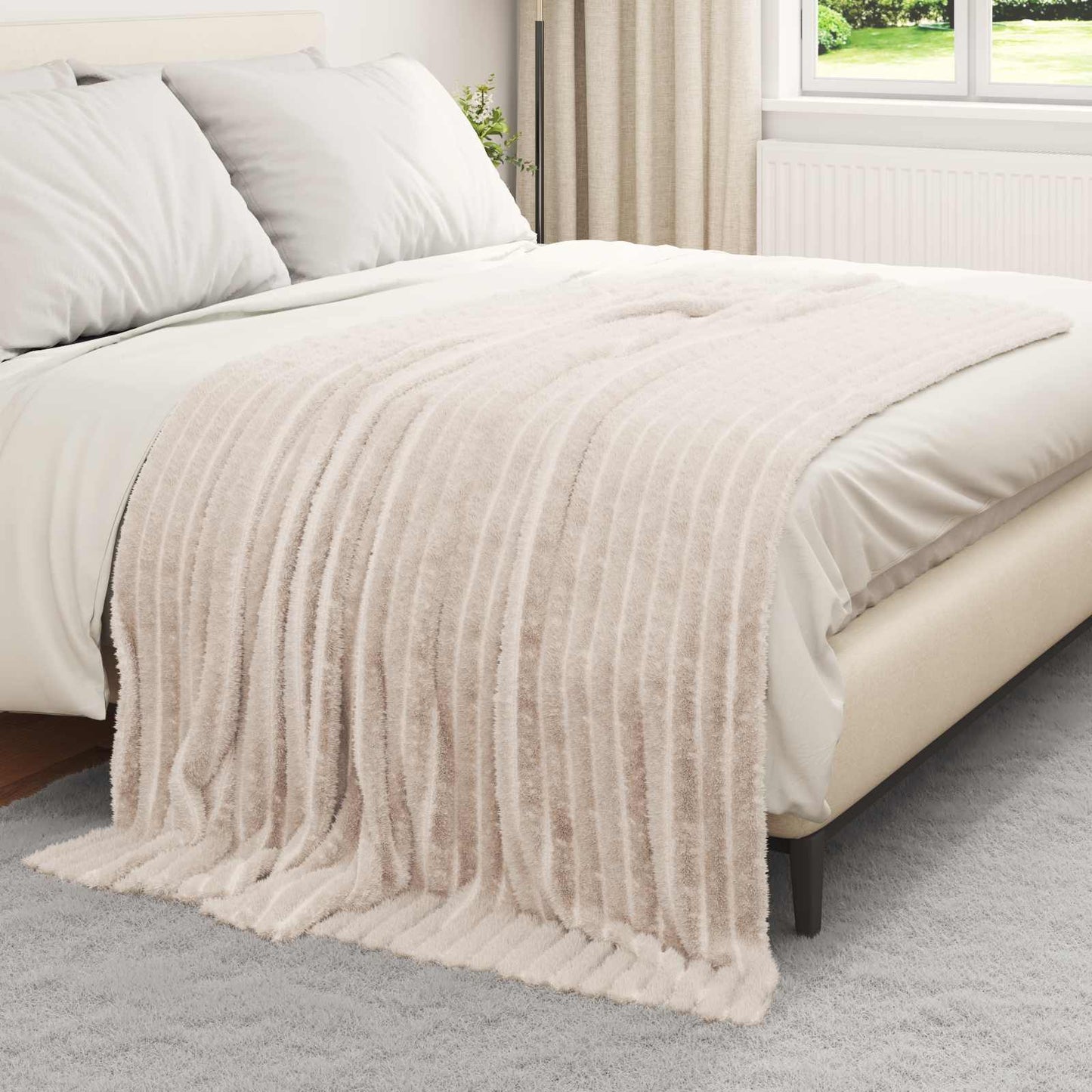 Kastepledd 6 pcs Beige 200 x 150 cm Fleece