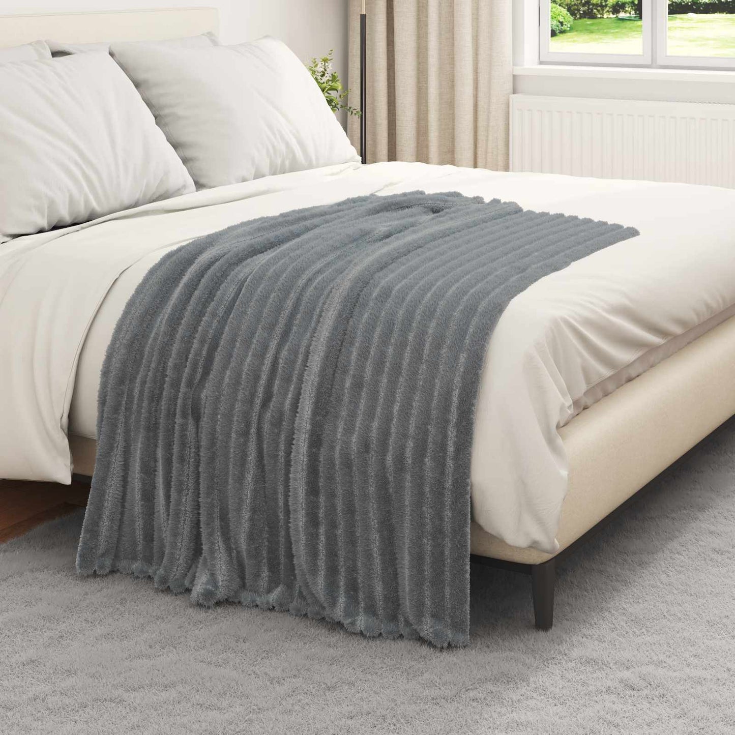 Kastepledd 6 pcs Mørkegrå 150 x 130 cm Fleece