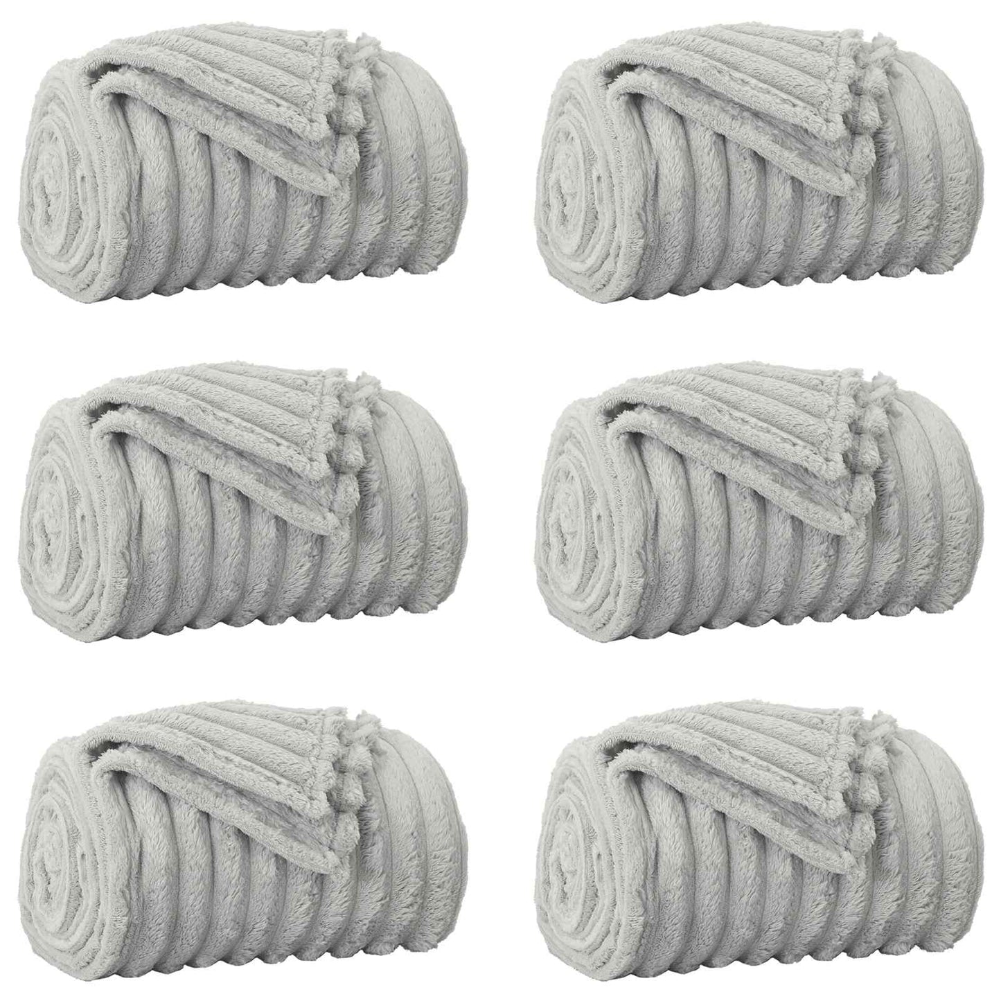 Kastepledd 6 pcs Grå 200 x 150 cm Fleece