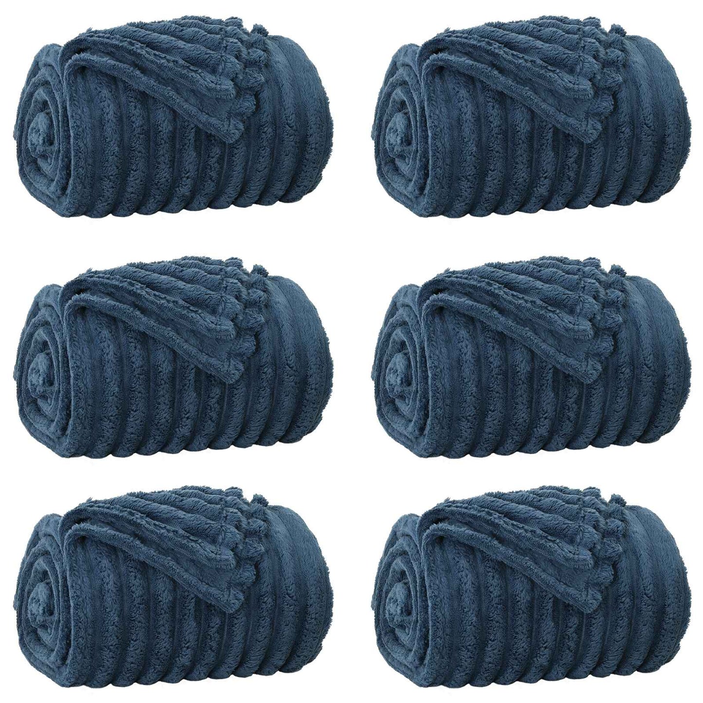 Kastepledd 6 pcs Marineblå 240 x 220 cm Fleece