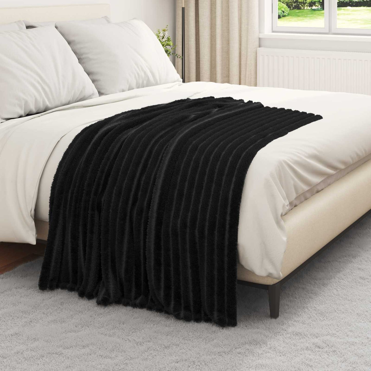 Kastepledd 6 pcs Svart 150 x 130 cm Fleece