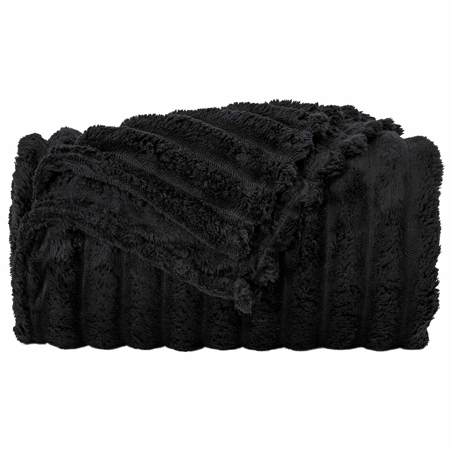 Kastepledd 6 pcs Svart 200 x 150 cm Fleece