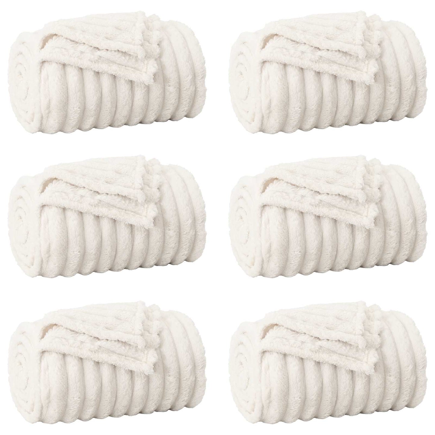 Kastepledd 6 pcs Krem 150 x 130 cm Fleece