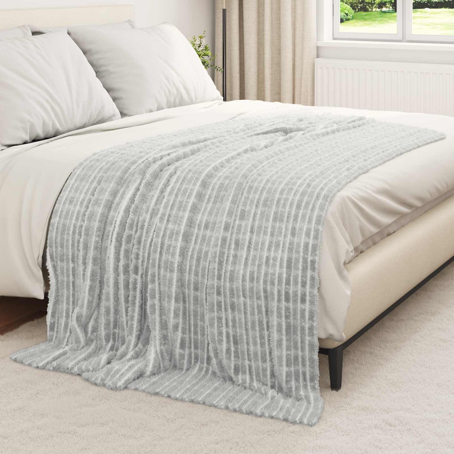 Kastteppe Grå 200 x 150 cm Fleece