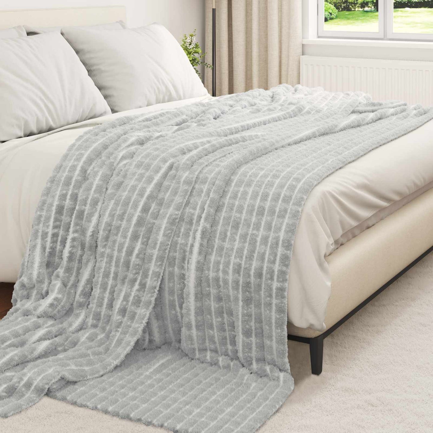 Kastteppe Grå 270 x 240 cm Fleece