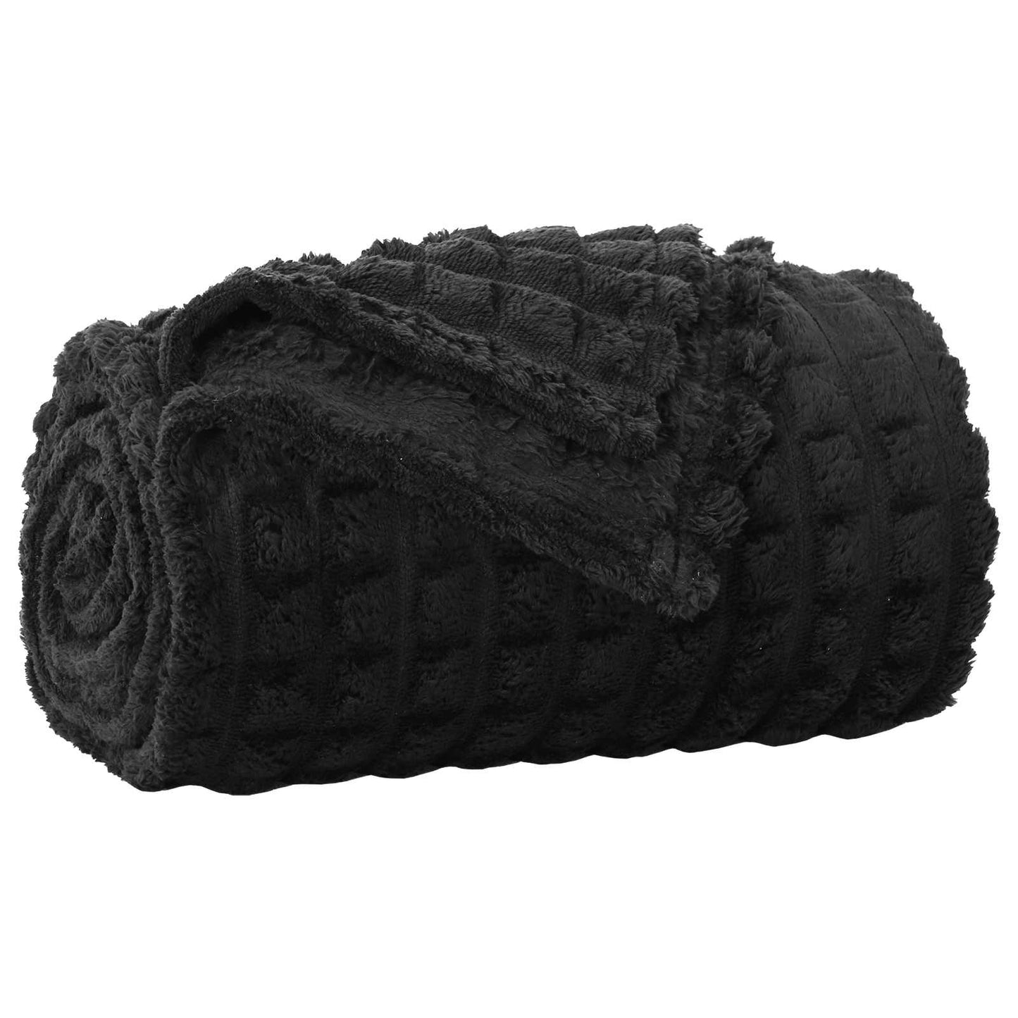 Kastteppe Svart 150 x 130 cm Fleece