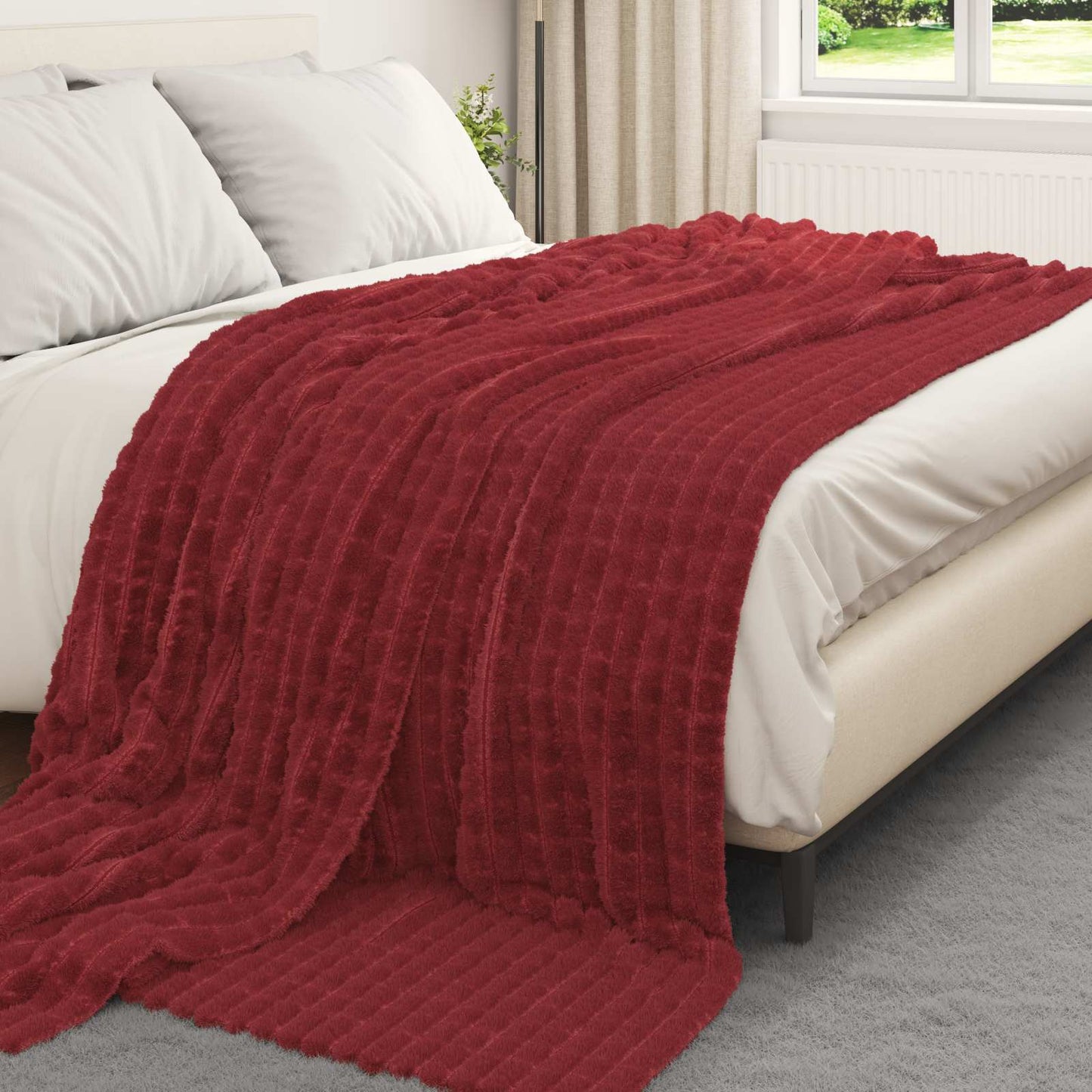 Kastteppe Bordeaux Rød 270 x 240 cm Fleece