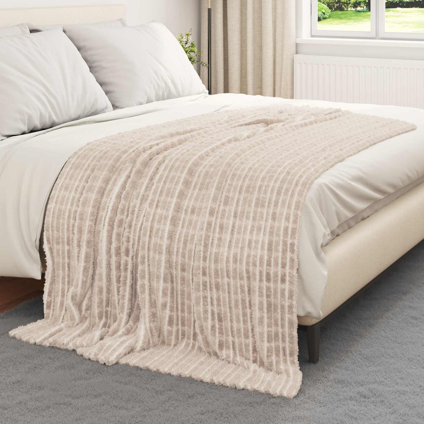Kastepledd 6 pcs Beige 200 x 150 cm Fleece