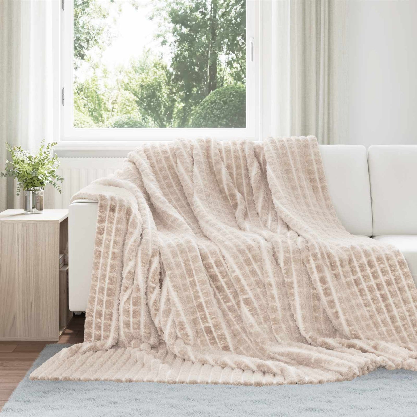 Kastepledd 6 pcs Beige 240 x 220 cm Fleece