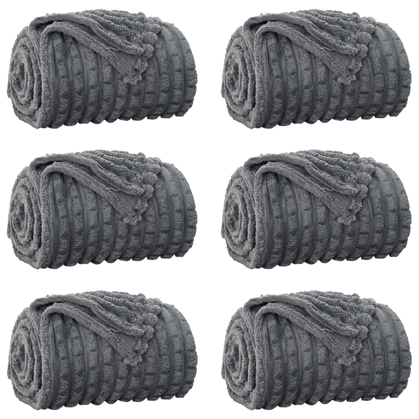 Kastepledd 6 pcs Mørkegrå 200 x 150 cm Fleece