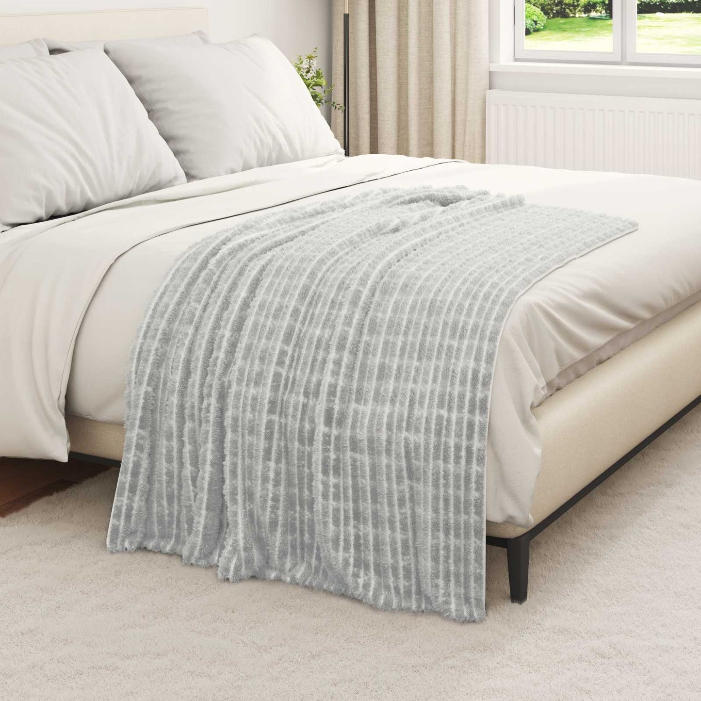 Kastepledd 6 pcs Grå 150 x 130 cm Fleece