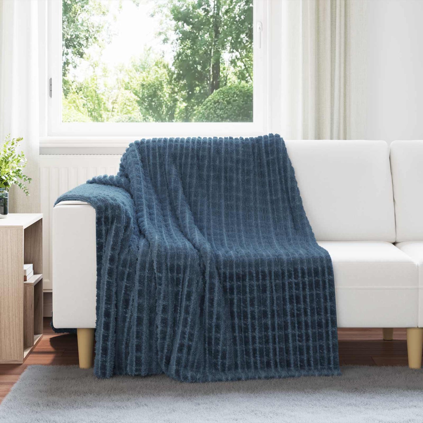 Kastepledd 6 pcs Marineblå 200 x 150 cm Fleece