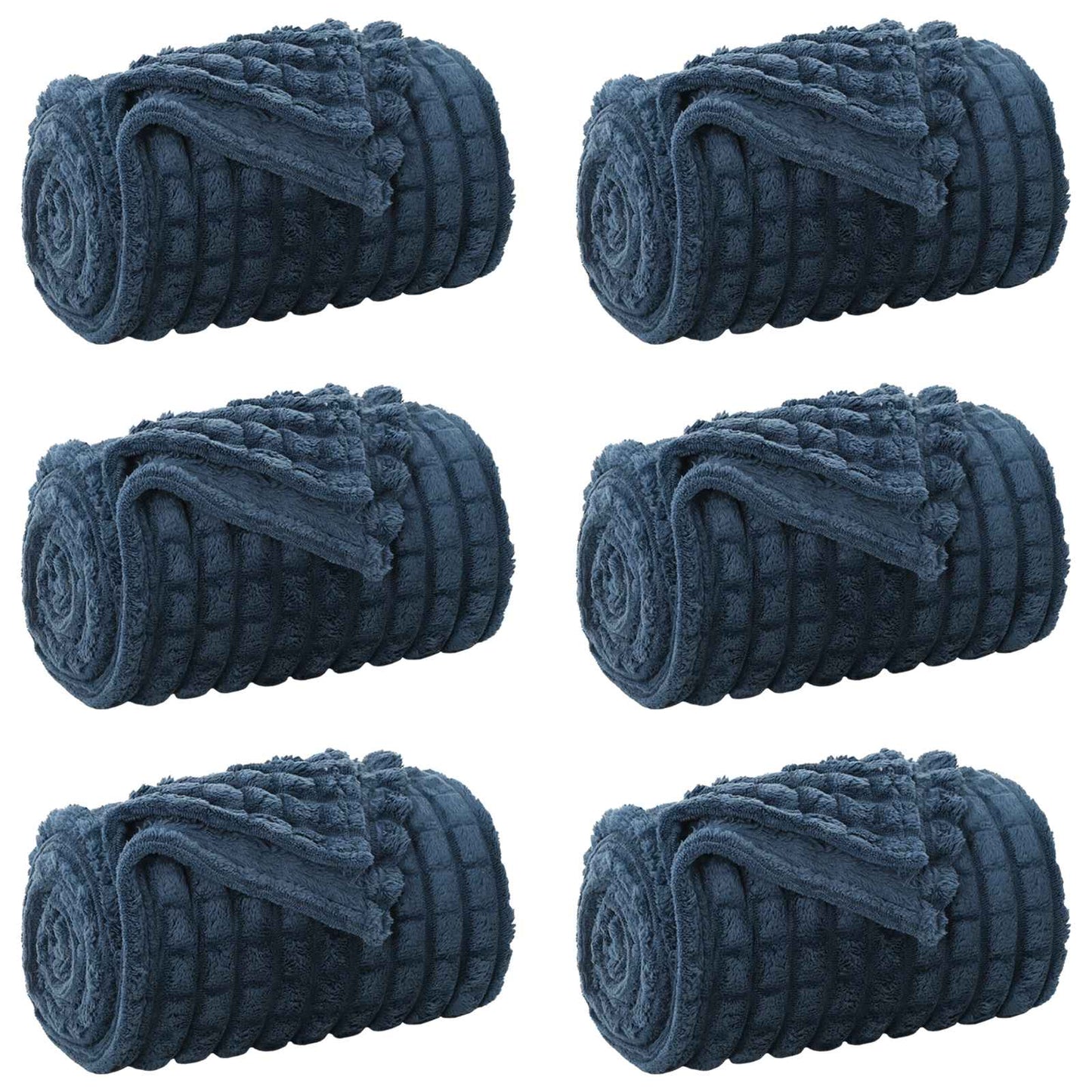 Kastepledd 6 pcs Marineblå 240 x 220 cm Fleece