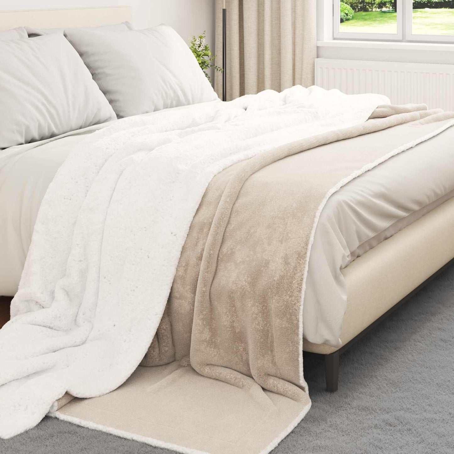 Kastteppe Beige 220 x 240 cm Fleece