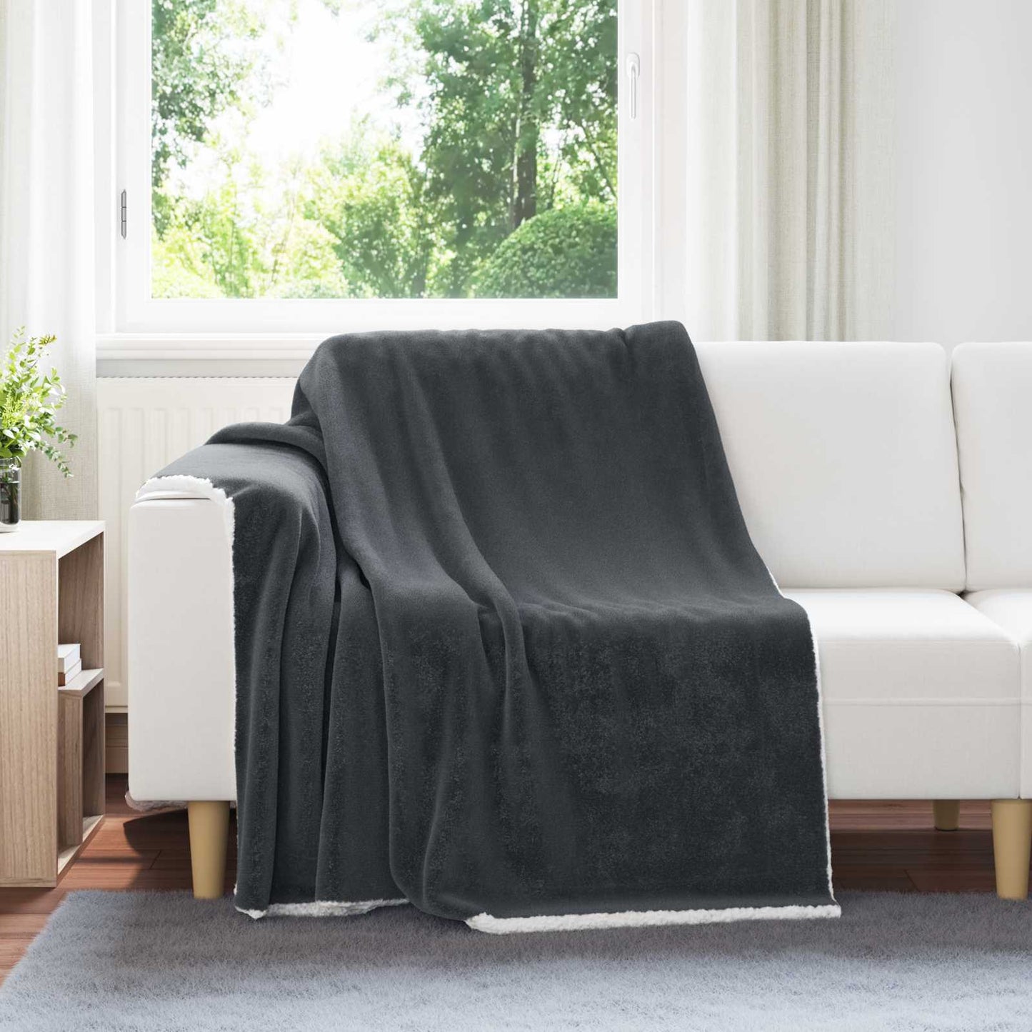 Kastteppe Mørkegrå 150 x 200 cm Fleece