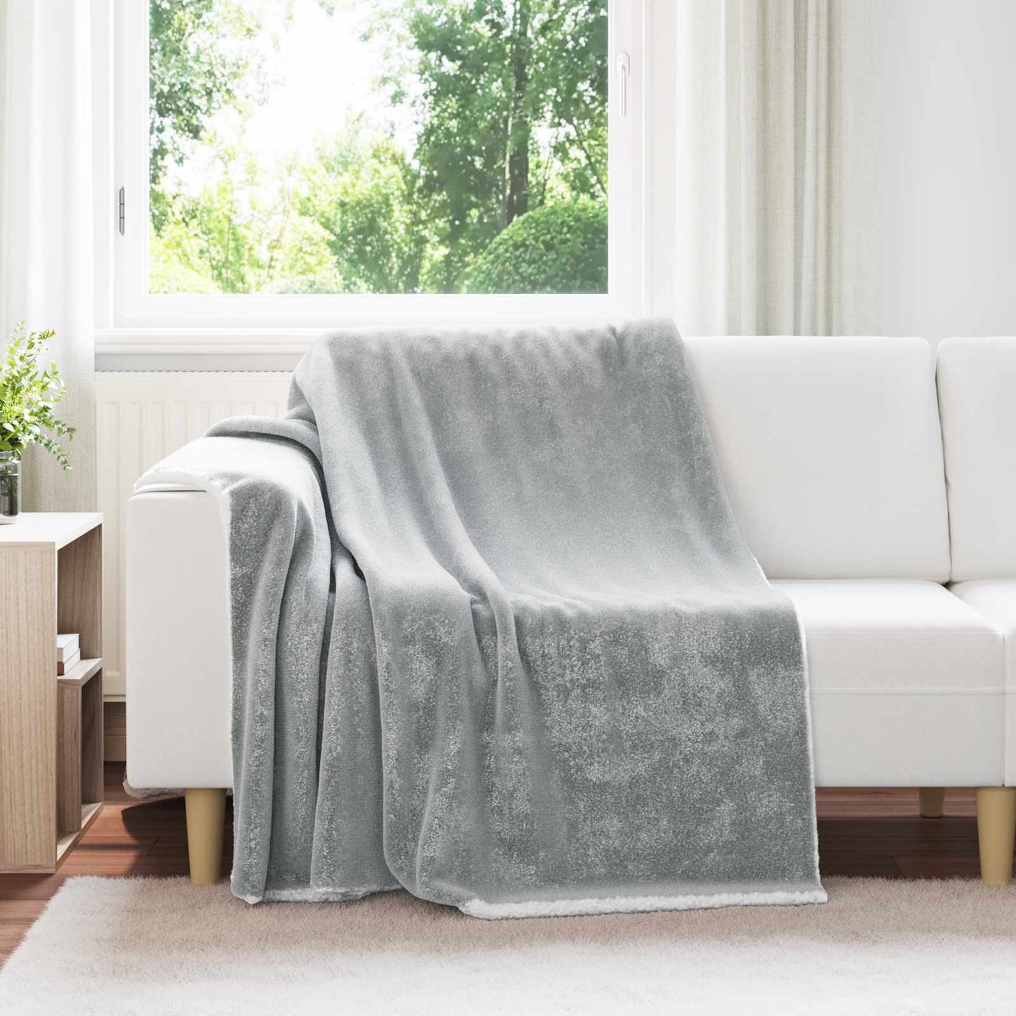 Kastteppe Grå 150 x 200 cm Fleece
