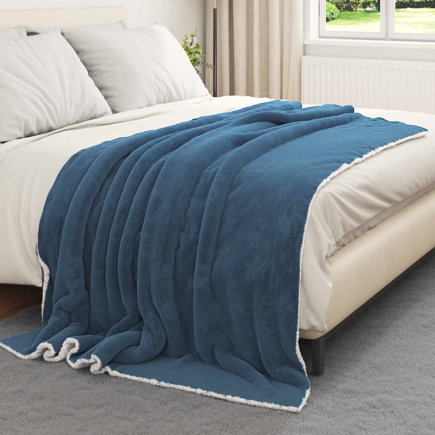 Kastteppe Marineblå 150 x 200 cm Fleece