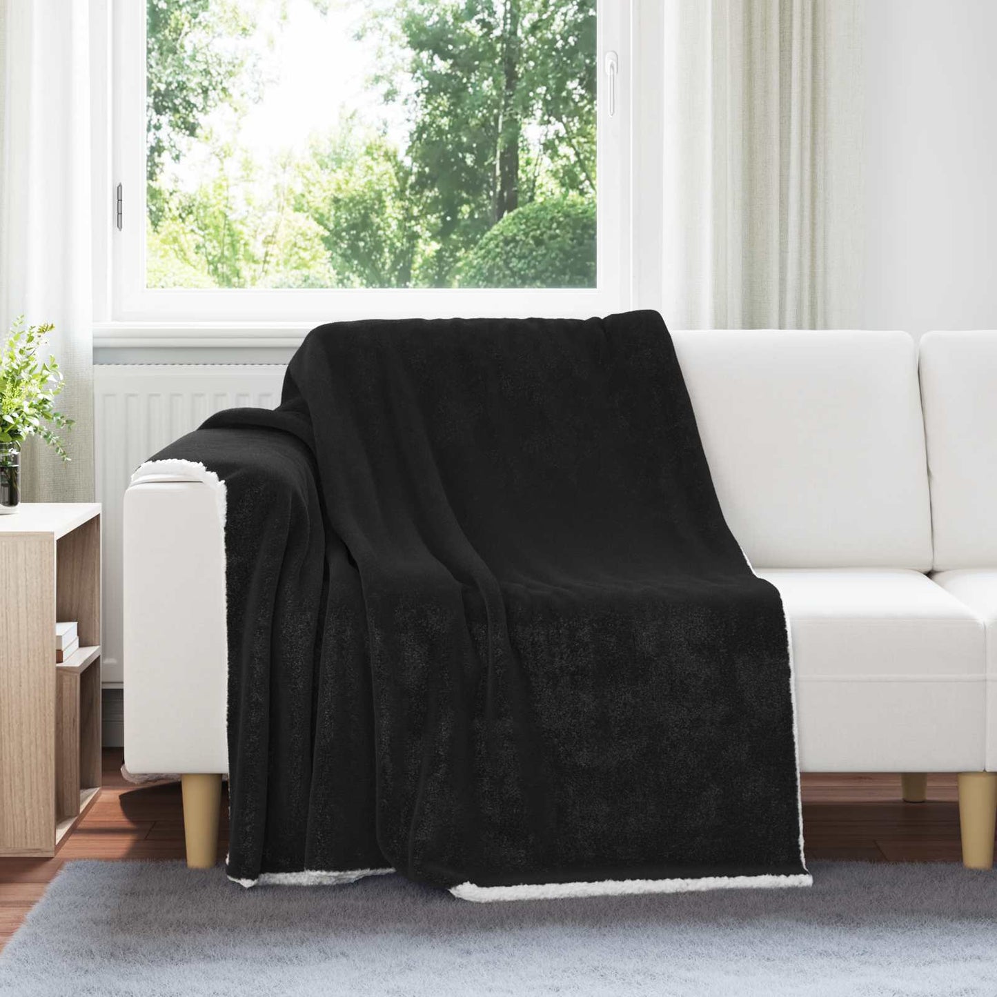 Kastteppe Svart 150 x 200 cm Fleece