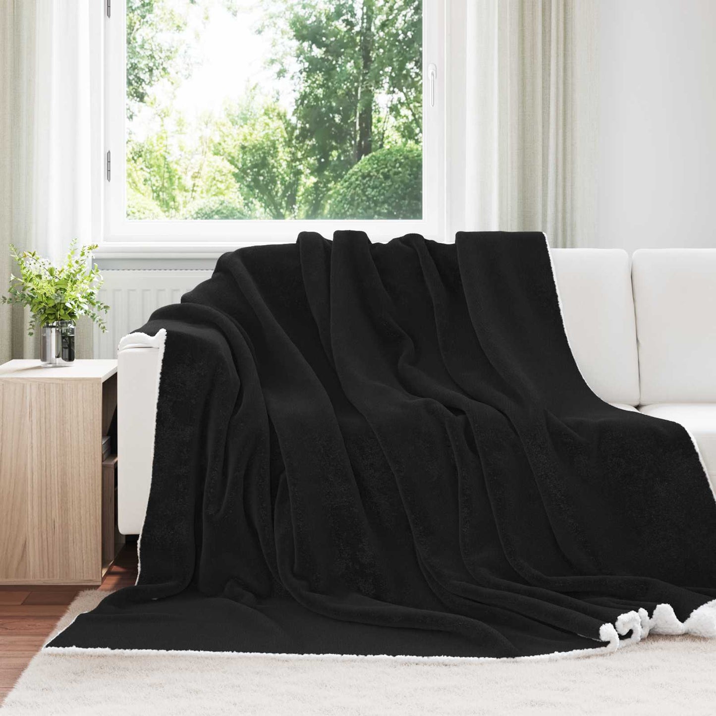 Kastteppe Svart 240 x 270 cm Fleece
