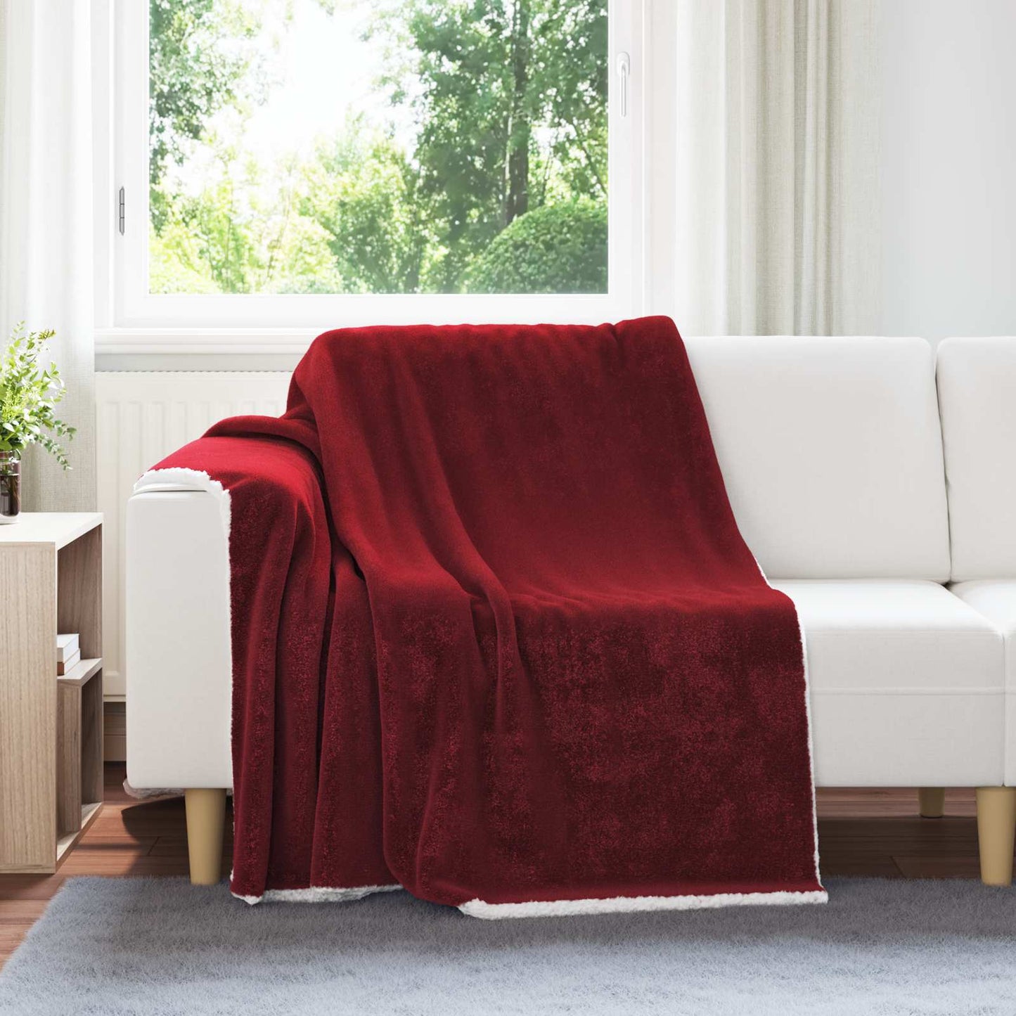 Kastteppe Bordeaux Rød 150 x 200 cm Fleece
