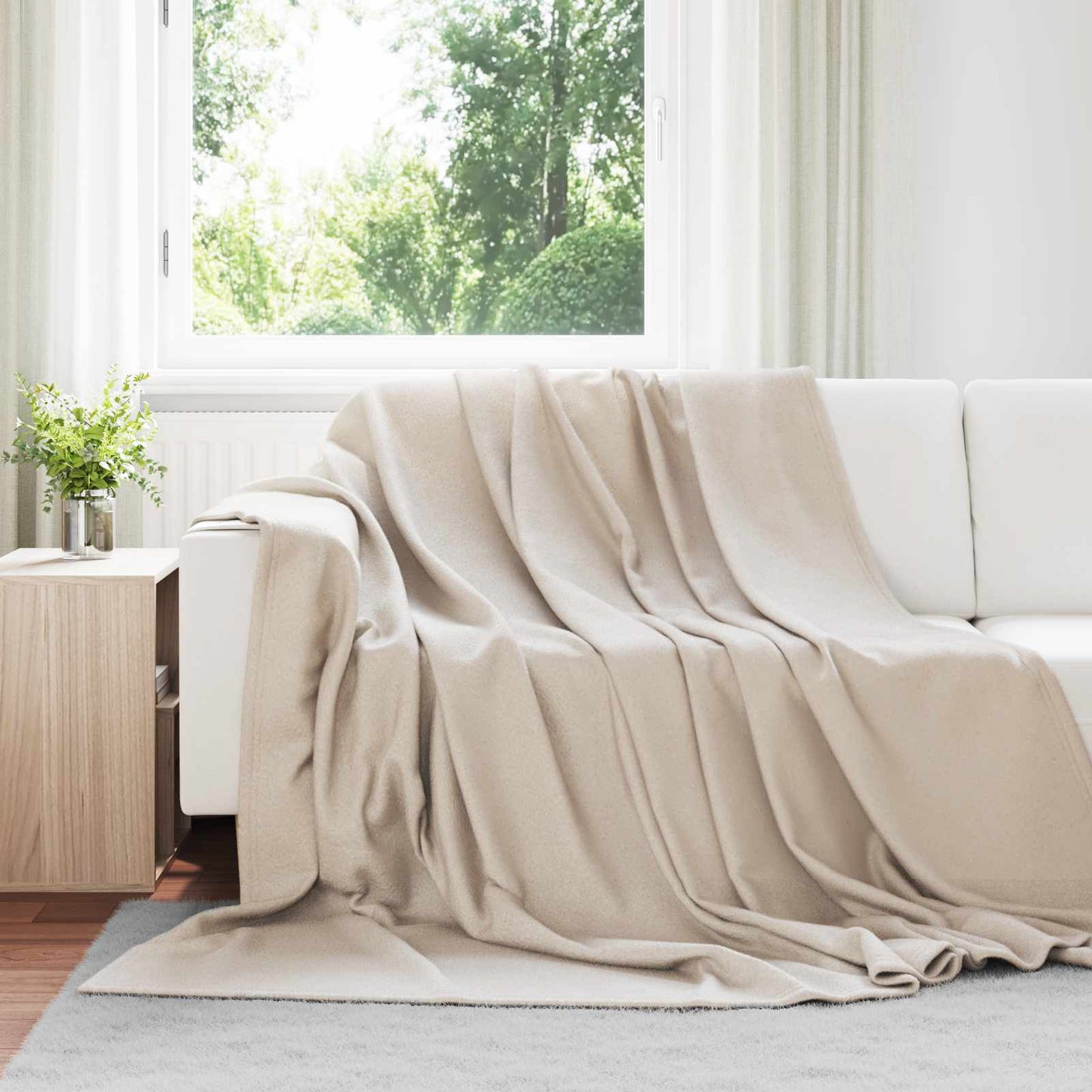 Kastteppe Beige 240 x 220 cm Fleece