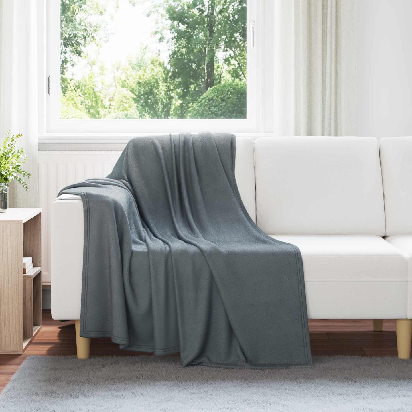 Kastteppe Mørkegrå 170 x 130 cm Fleece