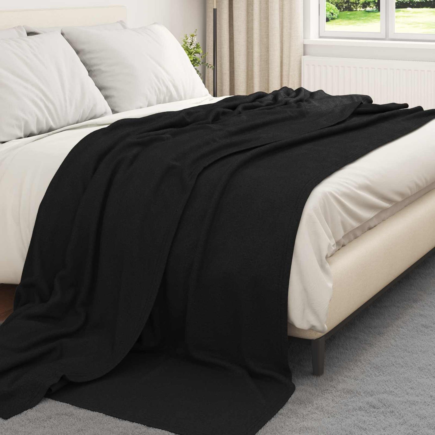 Kastteppe Svart 240 x 220 cm Fleece