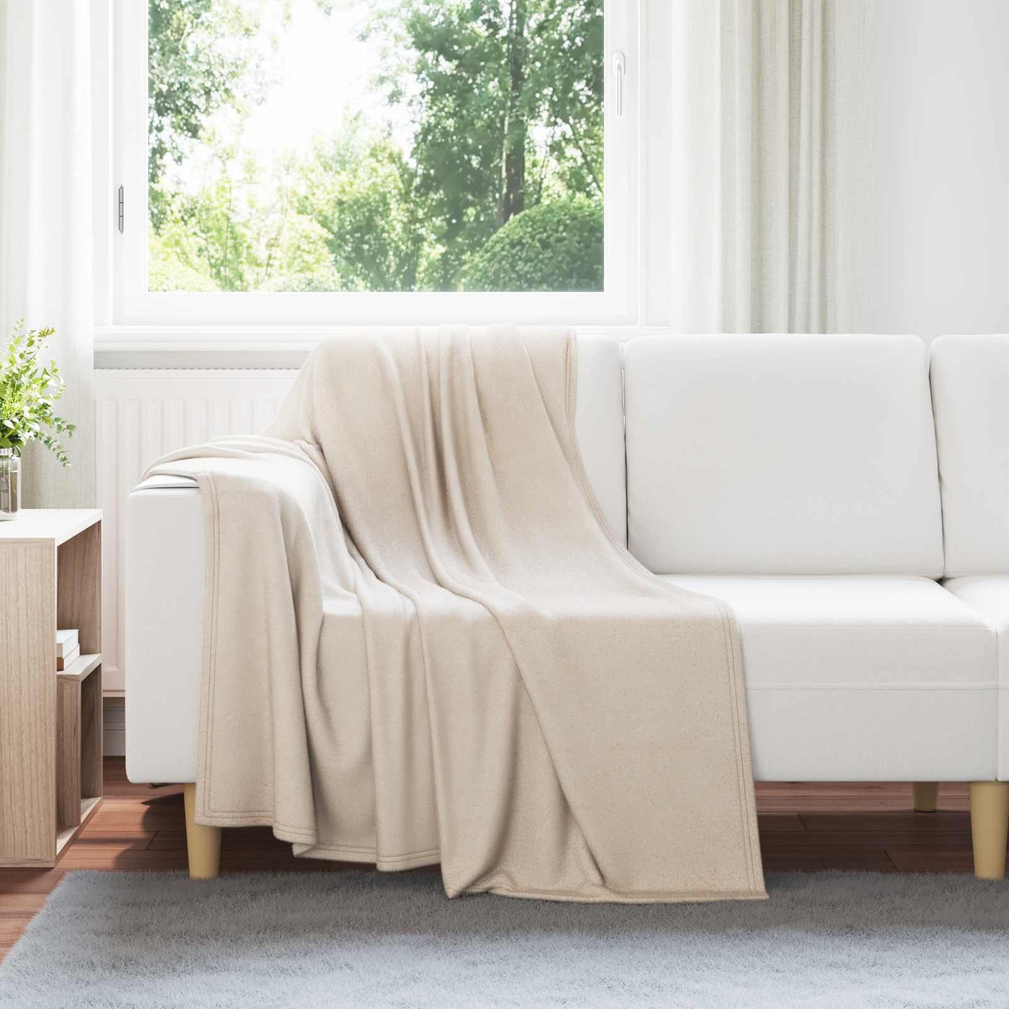 Kastepledd 6 pcs Beige 170 x 130 cm Fleece