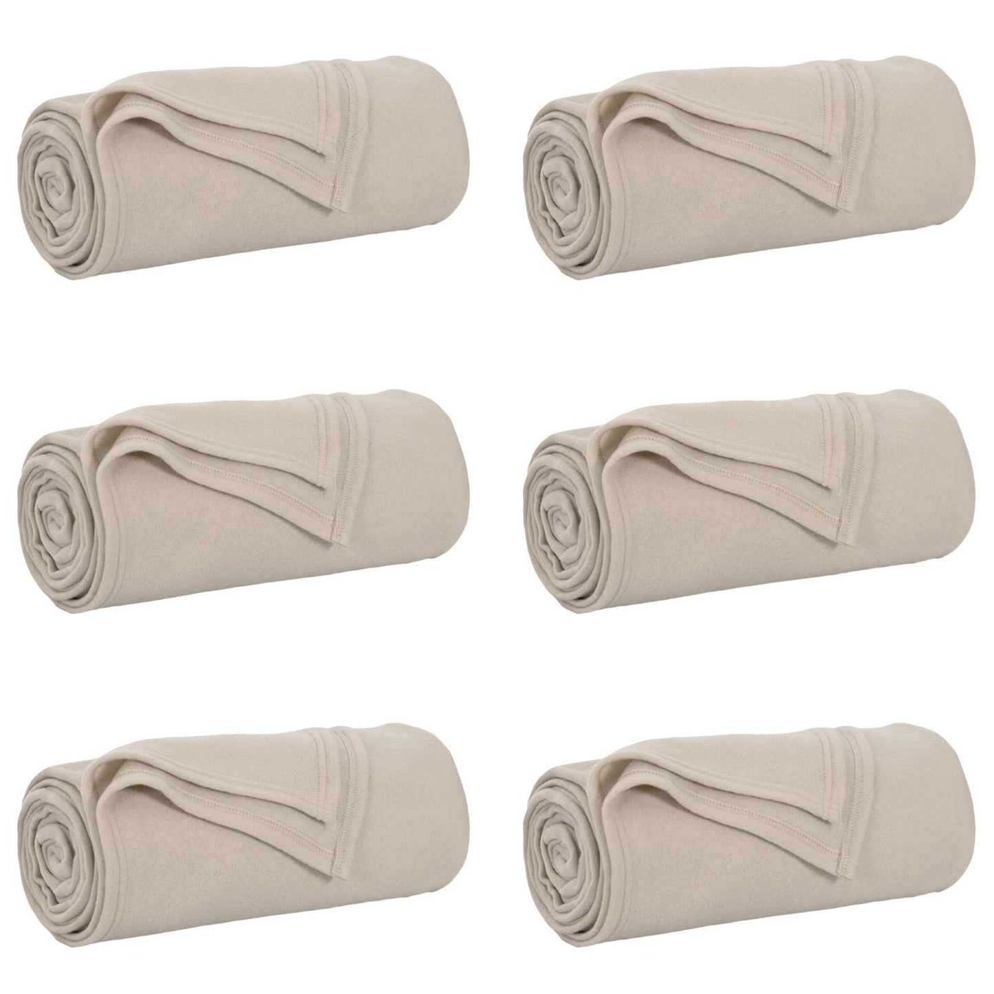 Kastepledd 6 pcs Beige 200 x 150 cm Fleece