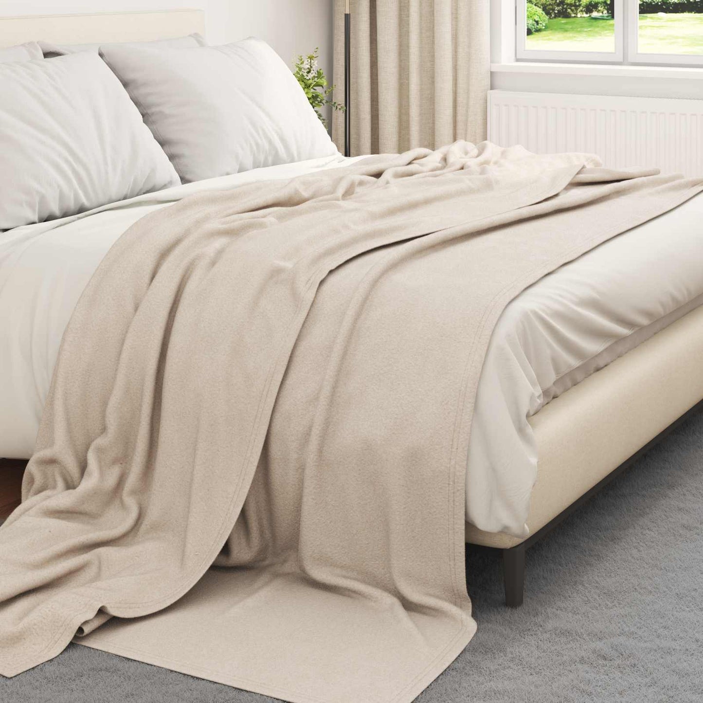 Kastepledd 6 pcs Beige 240 x 220 cm Fleece