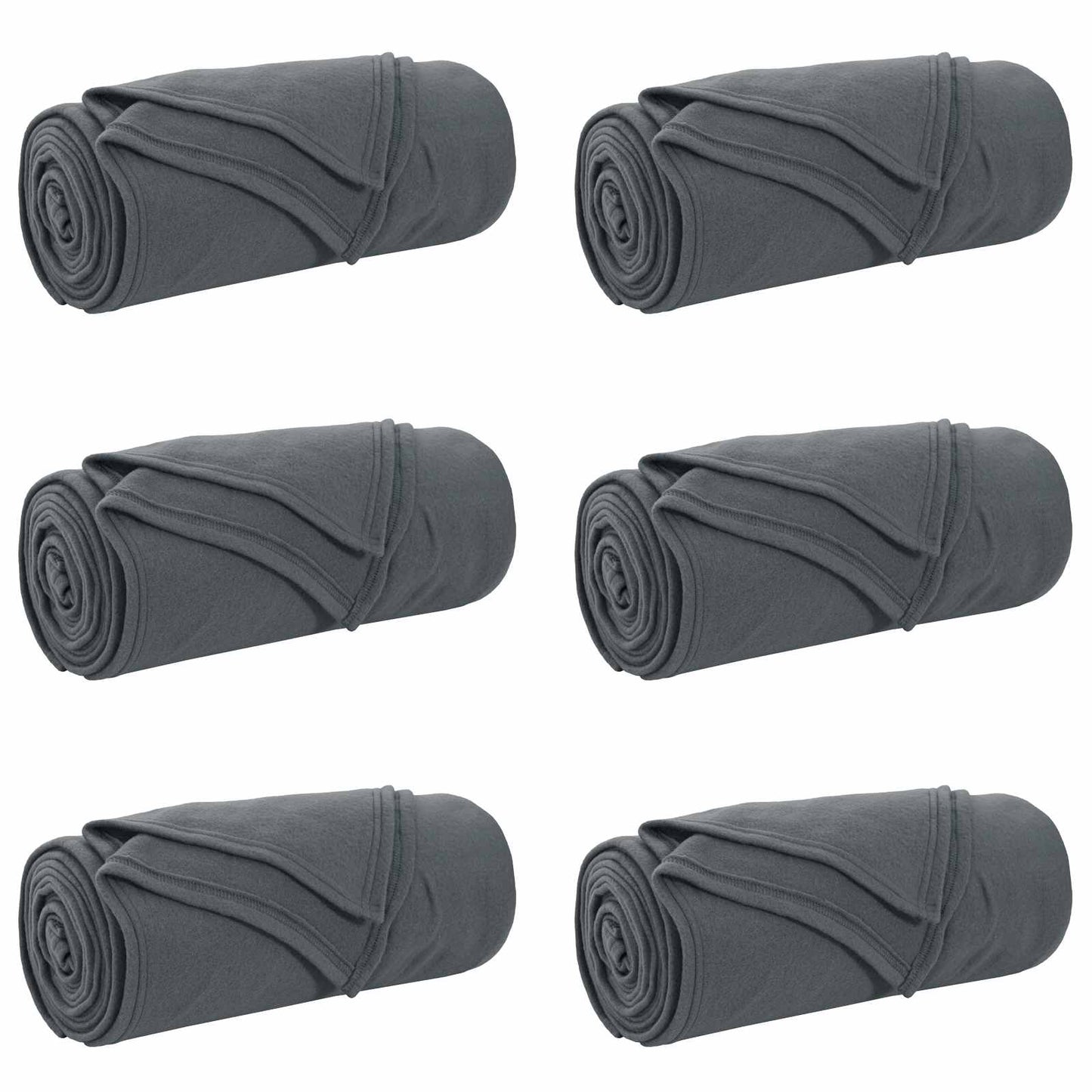 Kastepledd 6 pcs Mørkegrå 170 x 130 cm Fleece