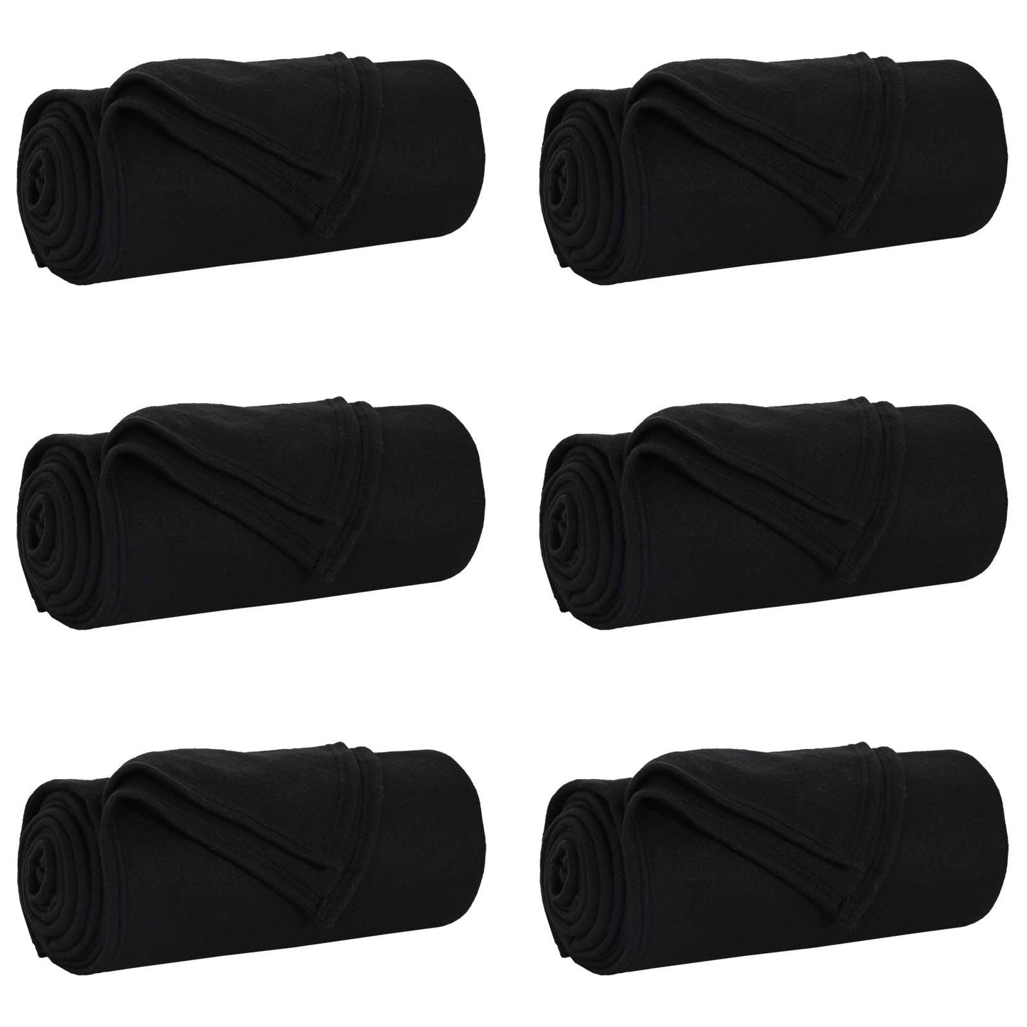 Kastepledd 6 pcs Svart 200 x 150 cm Fleece