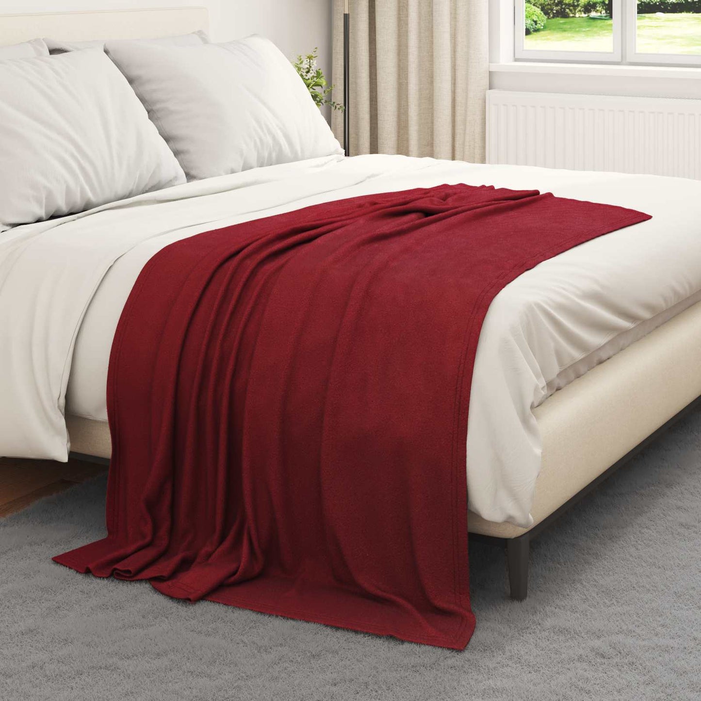 Kastepledd 6 pcs Bordeaux Rød 170 x 130 cm Fleece